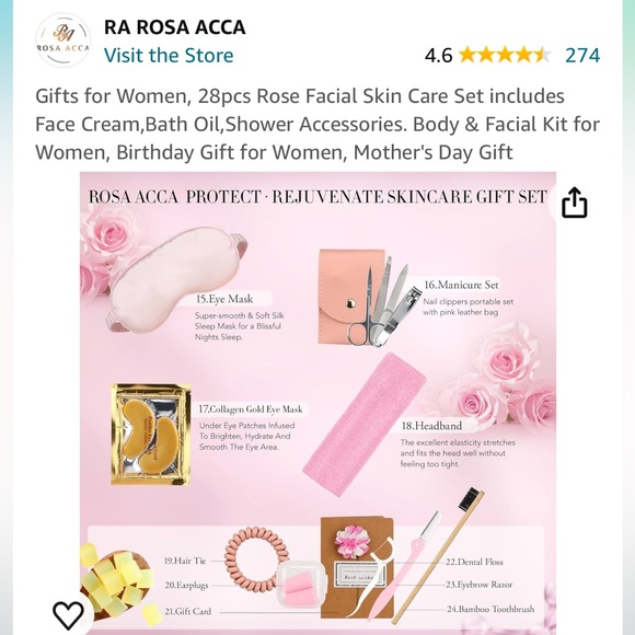 Ra Rosa Acca Skin Care Set- Pink Rose NWT - Picture 4 of 9